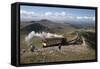 Snowdon Mountain Railway Train and the Llanberis Path-Stuart Black-Framed Stretched Canvas