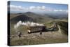 Snowdon Mountain Railway Train and the Llanberis Path-Stuart Black-Stretched Canvas