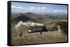 Snowdon Mountain Railway Train and the Llanberis Path-Stuart Black-Framed Stretched Canvas