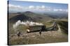 Snowdon Mountain Railway Train and the Llanberis Path-Stuart Black-Stretched Canvas