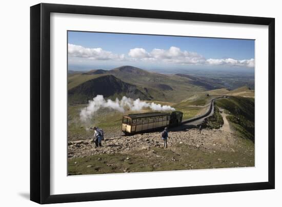 Snowdon Mountain Railway Train and the Llanberis Path-Stuart Black-Framed Photographic Print