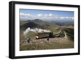 Snowdon Mountain Railway Train and the Llanberis Path-Stuart Black-Framed Photographic Print