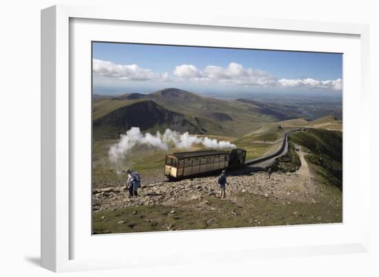 Snowdon Mountain Railway Train and the Llanberis Path-Stuart Black-Framed Photographic Print