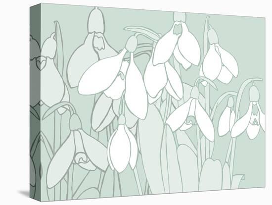 Snowdrops  2017  (digital)-Sarah Hough-Stretched Canvas