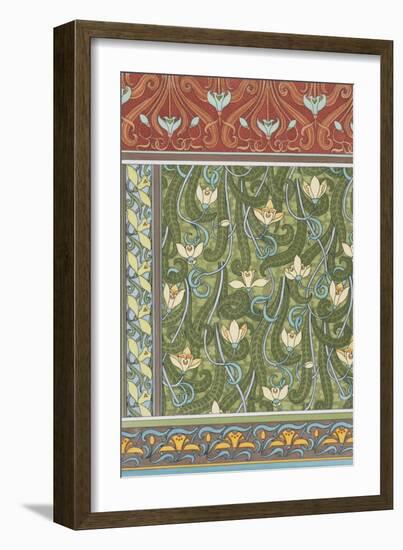 Snowdrops Wallpaper, Chromo-Lithograph, England, London, 1897-Eugene Grasset-Framed Giclee Print