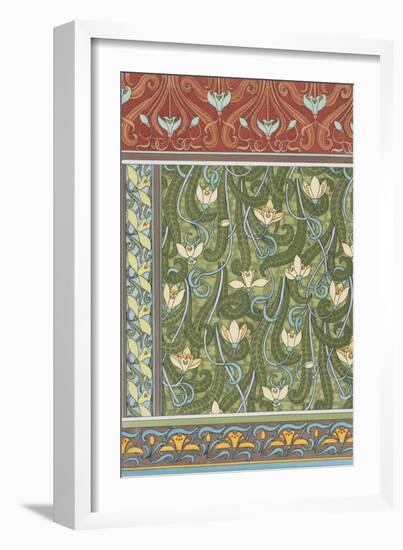 Snowdrops Wallpaper, Chromo-Lithograph, England, London, 1897-Eugene Grasset-Framed Giclee Print