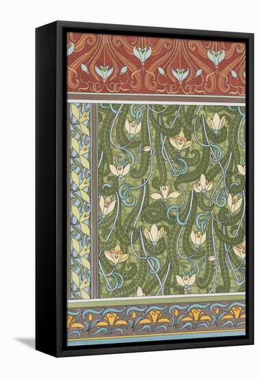 Snowdrops Wallpaper, Chromo-Lithograph, England, London, 1897-Eugene Grasset-Framed Stretched Canvas
