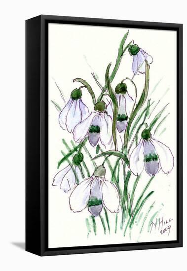 Snowdrops-Nell Hill-Framed Stretched Canvas