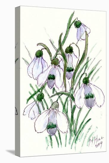 Snowdrops-Nell Hill-Stretched Canvas