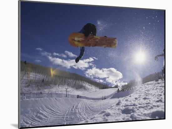 Snoweboarder in Action on the Vert, Aspen, Colorado, USA-null-Mounted Photographic Print