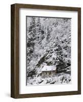 Snowed Covered Notre-Dame De La Gorge Chapel, Les Contamines, Haute-Savoie, France, Europe-null-Framed Photographic Print