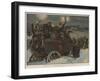 Snowed Up on Christmas Eve, Appeals for Help-Frank Dadd-Framed Giclee Print