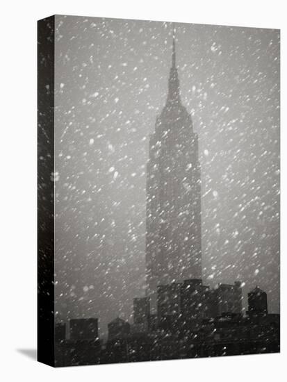 Snowfall in New York City-Christopher C Collins-Stretched Canvas