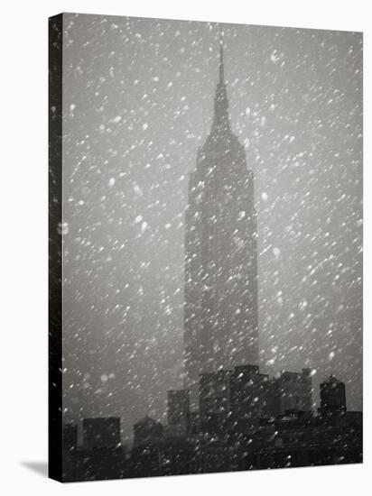 Snowfall in New York City-Christopher C Collins-Stretched Canvas