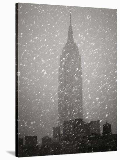 Snowfall in New York City-Christopher C Collins-Stretched Canvas