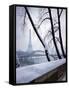 Snowfall in Paris: Passerelle Debilly and Eiffel Tower-Dmitri Kessel-Framed Stretched Canvas