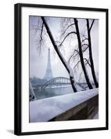 Snowfall in Paris: Passerelle Debilly and Eiffel Tower-Dmitri Kessel-Framed Photographic Print