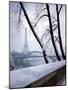 Snowfall in Paris: Passerelle Debilly and Eiffel Tower-Dmitri Kessel-Mounted Photographic Print