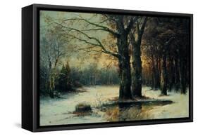 Snowfall in the Wood-Maso Di Banco-Framed Stretched Canvas