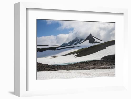 Snowfield Below Mutnovsky Volcano, Kamchatka, Russia, Eurasia-Michael-Framed Photographic Print