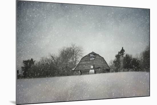 Snowing at the Old Barn-Jai Johnson-Mounted Giclee Print