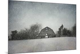 Snowing at the Old Barn-Jai Johnson-Mounted Giclee Print