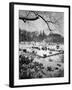 Snowing Evening Central Park, NYC-Walter Bibikow-Framed Premium Photographic Print