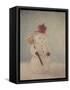 Snowman and Broom by Jennifer Kennard-Jennifer Kennard-Framed Stretched Canvas