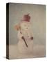 Snowman and Broom by Jennifer Kennard-Jennifer Kennard-Stretched Canvas