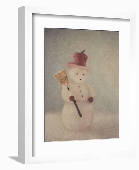 Snowman and Broom by Jennifer Kennard-Jennifer Kennard-Framed Photographic Print