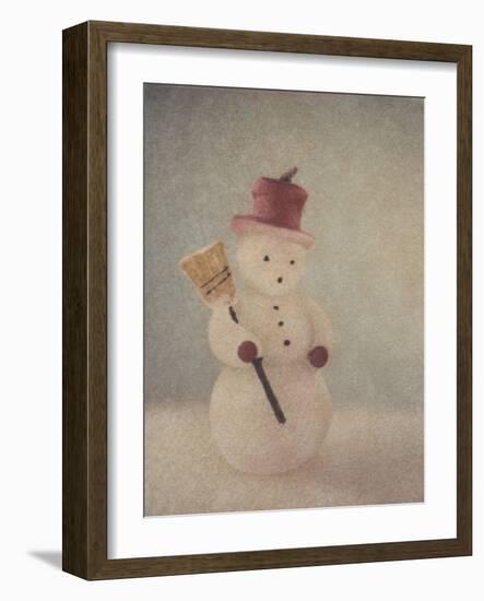Snowman and Broom by Jennifer Kennard-Jennifer Kennard-Framed Photographic Print