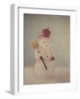 Snowman and Broom by Jennifer Kennard-Jennifer Kennard-Framed Photographic Print