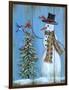 Snowman and Christmas Tree-Marilyn Dunlap-Framed Art Print