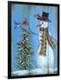 Snowman and Christmas Tree-Marilyn Dunlap-Framed Art Print