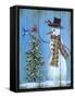 Snowman and Christmas Tree-Marilyn Dunlap-Framed Stretched Canvas