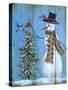 Snowman and Christmas Tree-Marilyn Dunlap-Stretched Canvas