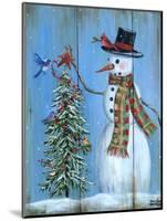 Snowman and Christmas Tree-Marilyn Dunlap-Mounted Art Print