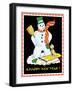 Snowman and Dog - Child Life-Eleanor Mussey Young-Framed Giclee Print