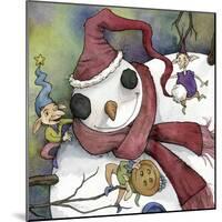 Snowman and Elves-Kory Fluckiger-Mounted Giclee Print