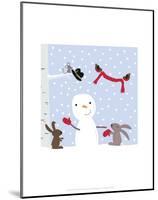 Snowman and Friends - Wink Designs Contemporary Print-Michelle Lancaster-Mounted Art Print