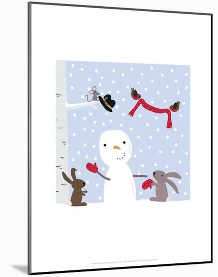 Snowman and Friends - Wink Designs Contemporary Print-Michelle Lancaster-Mounted Art Print