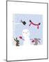 Snowman and Friends - Wink Designs Contemporary Print-Michelle Lancaster-Mounted Art Print