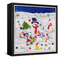 Snowman and Friends-Christian Kaempf-Framed Stretched Canvas