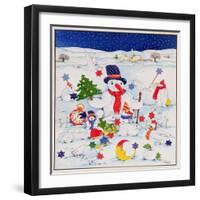 Snowman and Friends-Christian Kaempf-Framed Premium Giclee Print