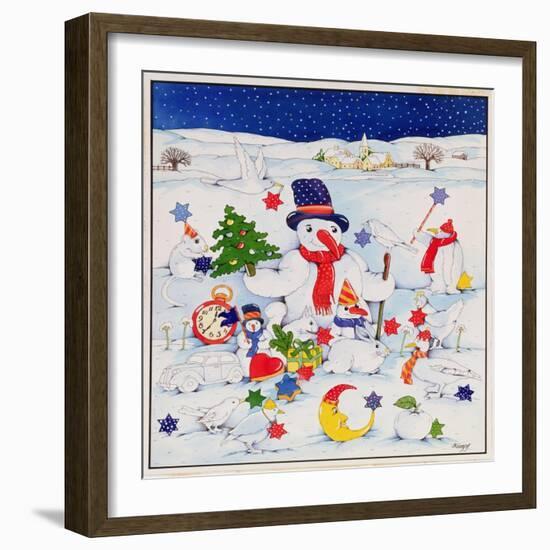 Snowman and Friends-Christian Kaempf-Framed Giclee Print