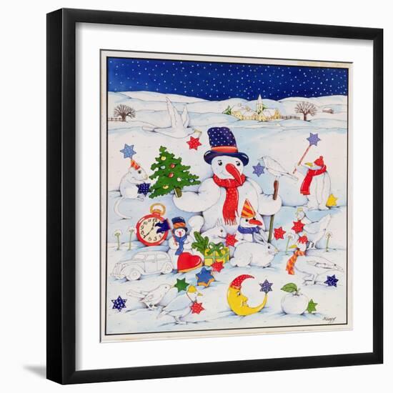 Snowman and Friends-Christian Kaempf-Framed Giclee Print