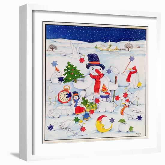 Snowman and Friends-Christian Kaempf-Framed Giclee Print