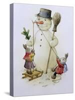 Snowman and Hares, 1999-Kestutis Kasparavicius-Stretched Canvas