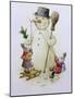 Snowman and Hares, 1999-Kestutis Kasparavicius-Mounted Giclee Print