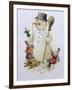 Snowman and Hares, 1999-Kestutis Kasparavicius-Framed Giclee Print